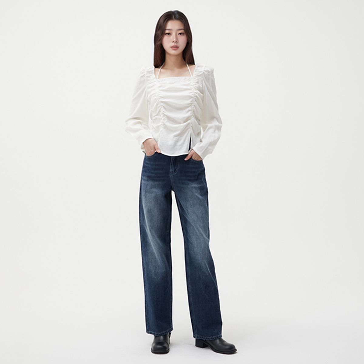 랩(LAP) 스퀘어넥 셔링블라우스 AR1WB260