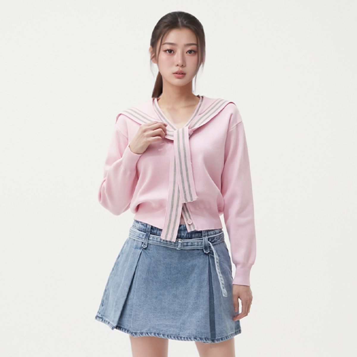 랩(LAP) 라인 세일러 숄세트 가디건 AR1KG261