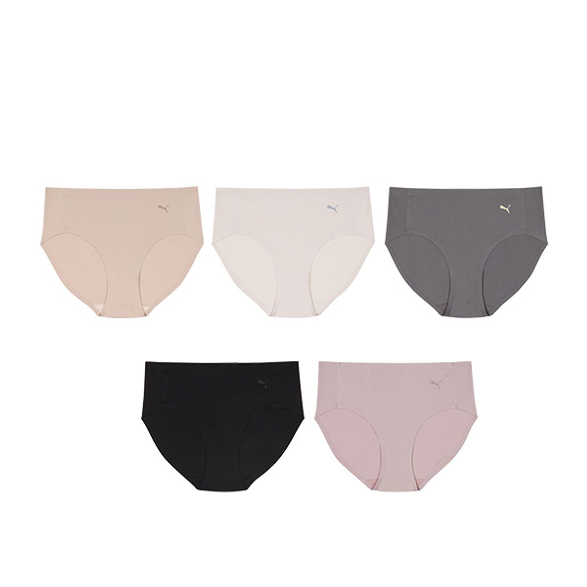 푸마 바디웨어(PUMA BODYWEAR) 여성 나일론 프리컷 퓨징 삼각팬티 5PACK