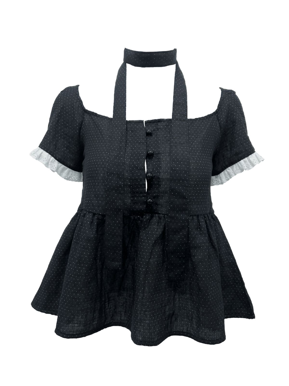 쎄쎄쎄(SETSETSET) DOT MUFFLER FLARED BLOUSE
