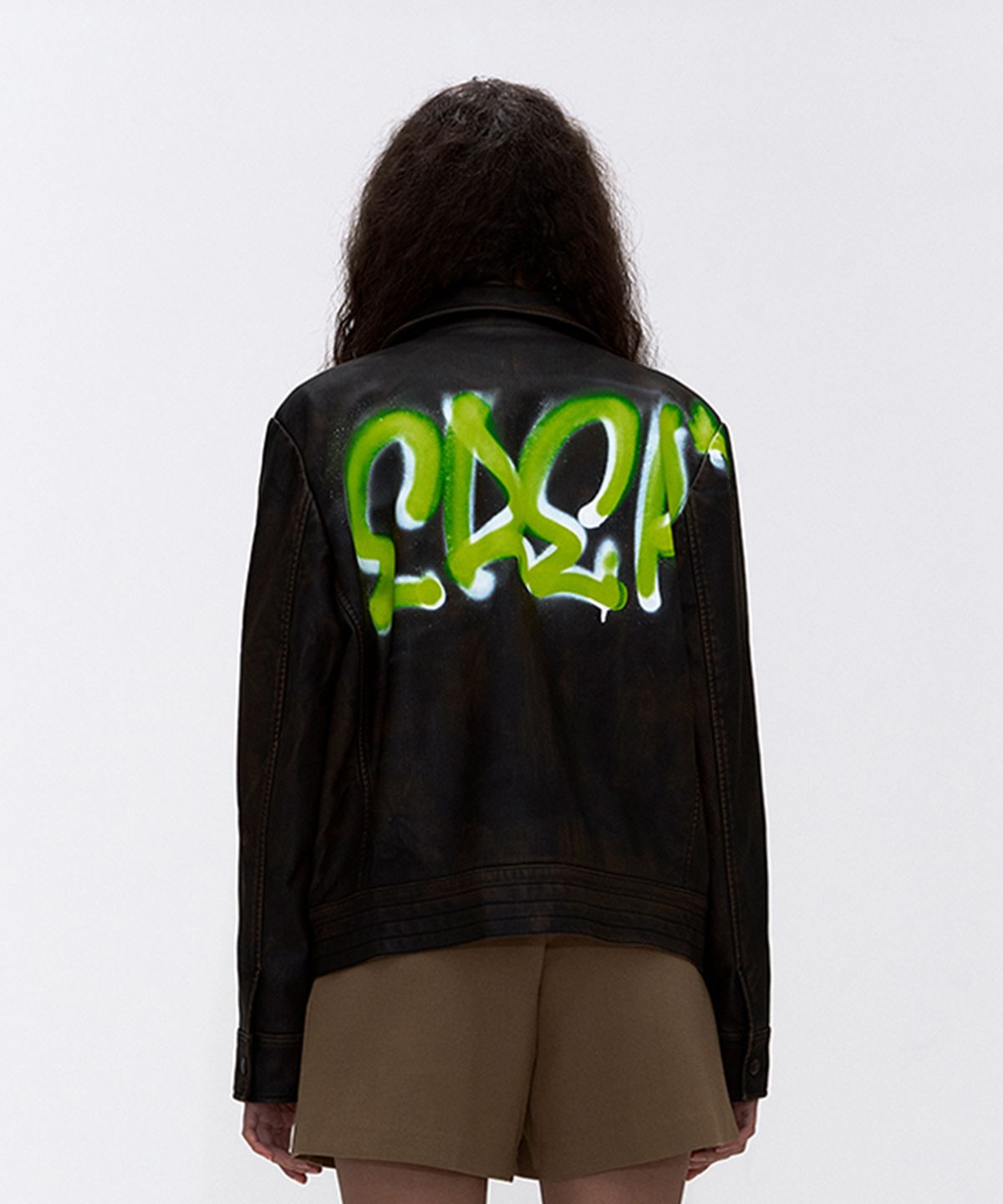 에르에르(ERER) ERER Graffiti Pocket Rider Jacket Brown