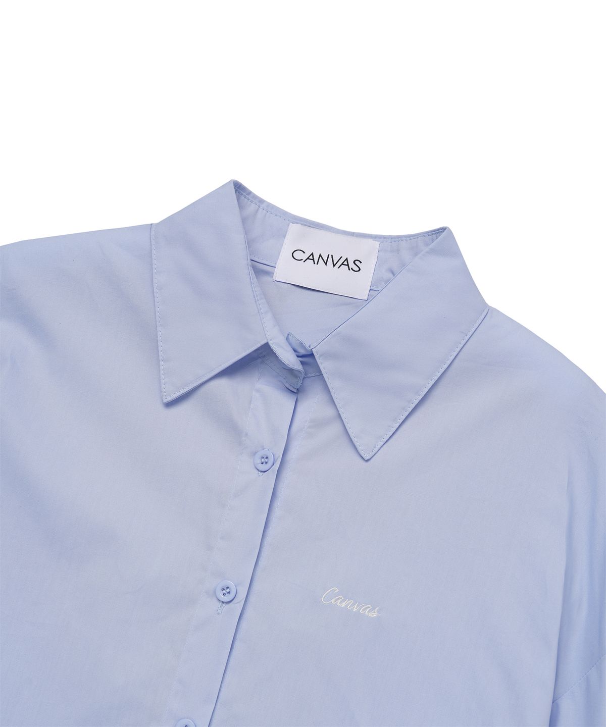 캔버스(CNVS) 캔버스 더블 버튼 오버핏 셔츠_라이트블루