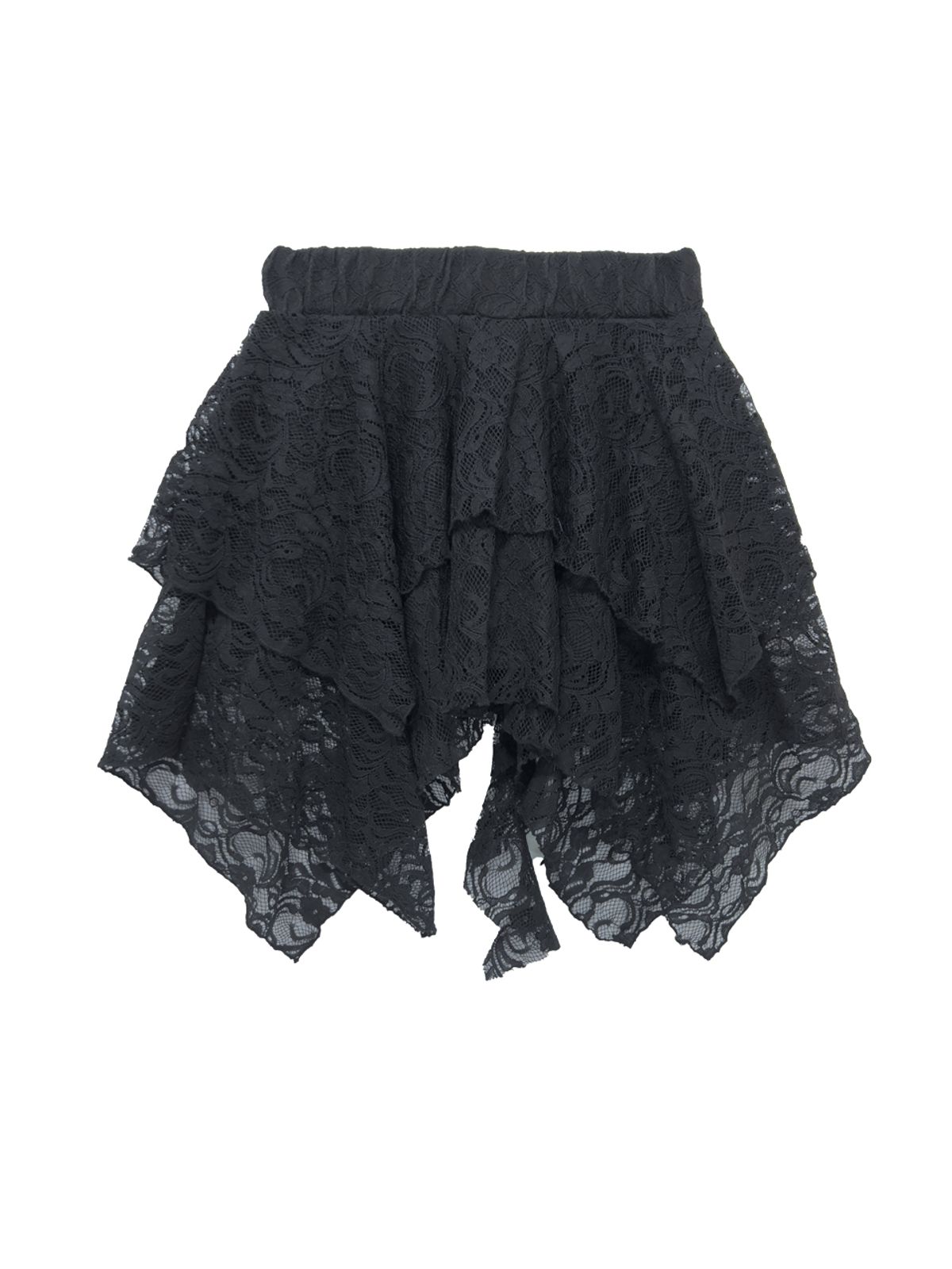 쎄쎄쎄(SETSETSET) LACE UP LACE SKIRT BLACK