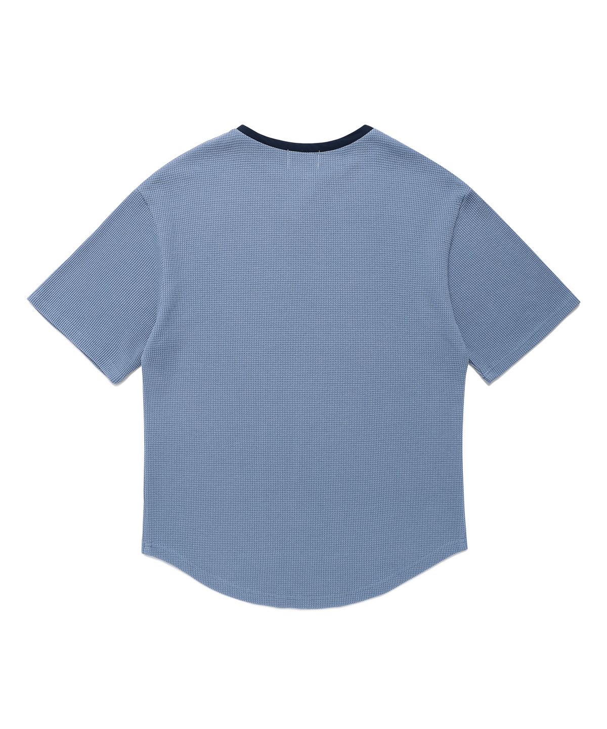 알이지비(REGB) HENRY NECK WAFFLE T-SHIRTS BLUE