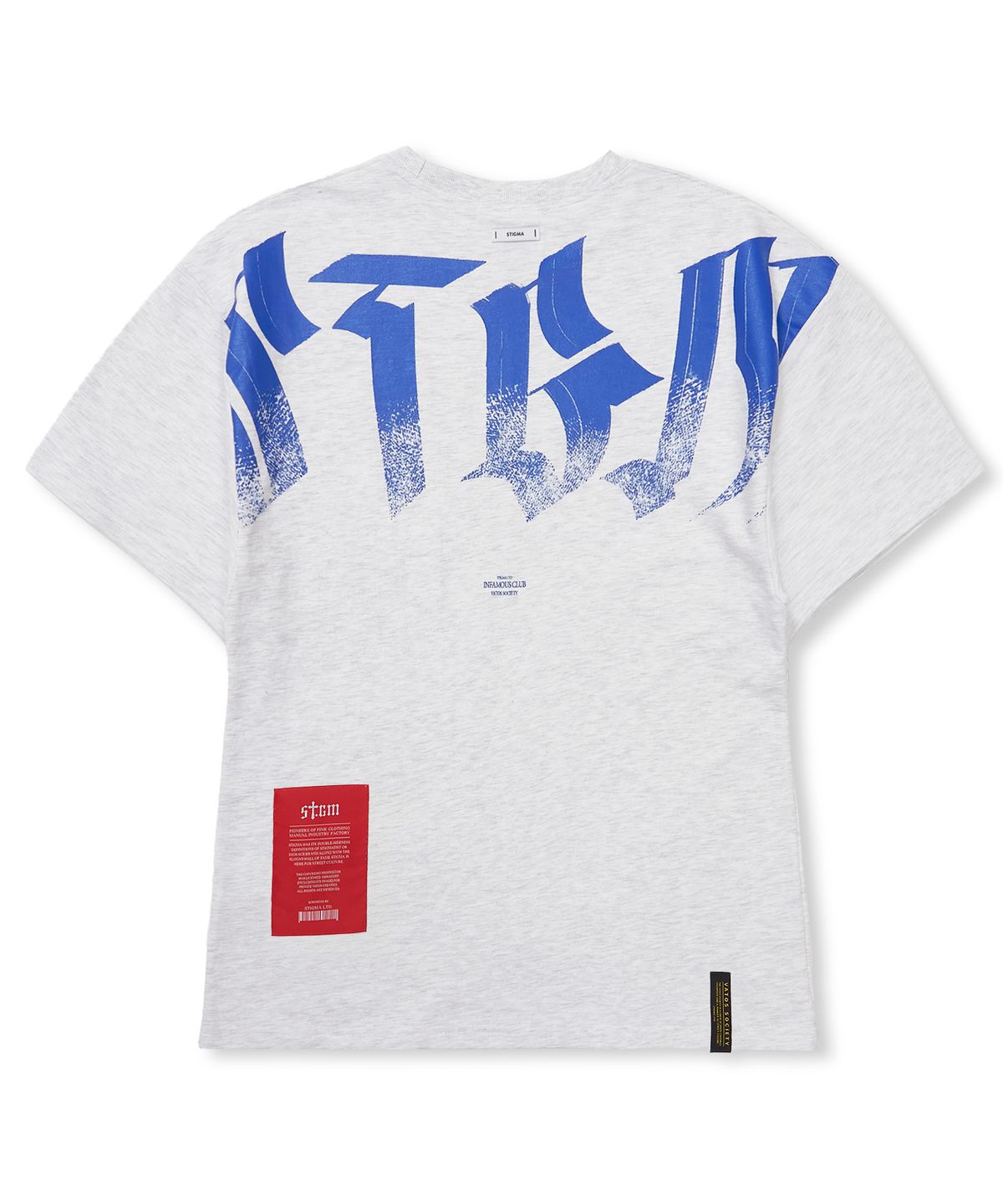 스티그마(STIGMA) Bold Back Semi-oversized T-shirts White Melange
