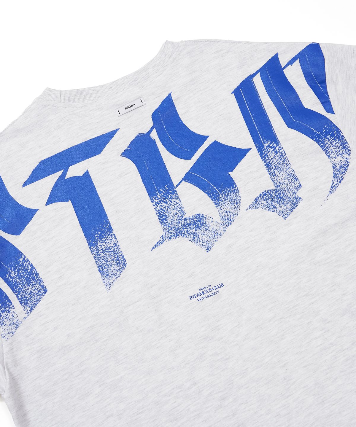 스티그마(STIGMA) Bold Back Semi-oversized T-shirts White Melange