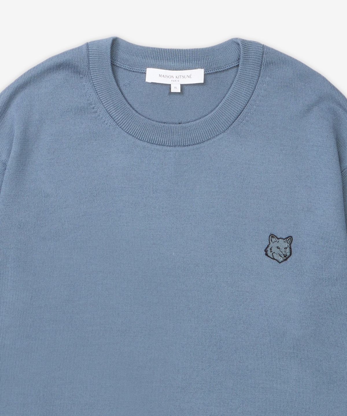 메종 키츠네(MAISON KITSUNE) 볼드 폭스 헤드 니트 - 브레톤 블루 / MM00815KT10360075