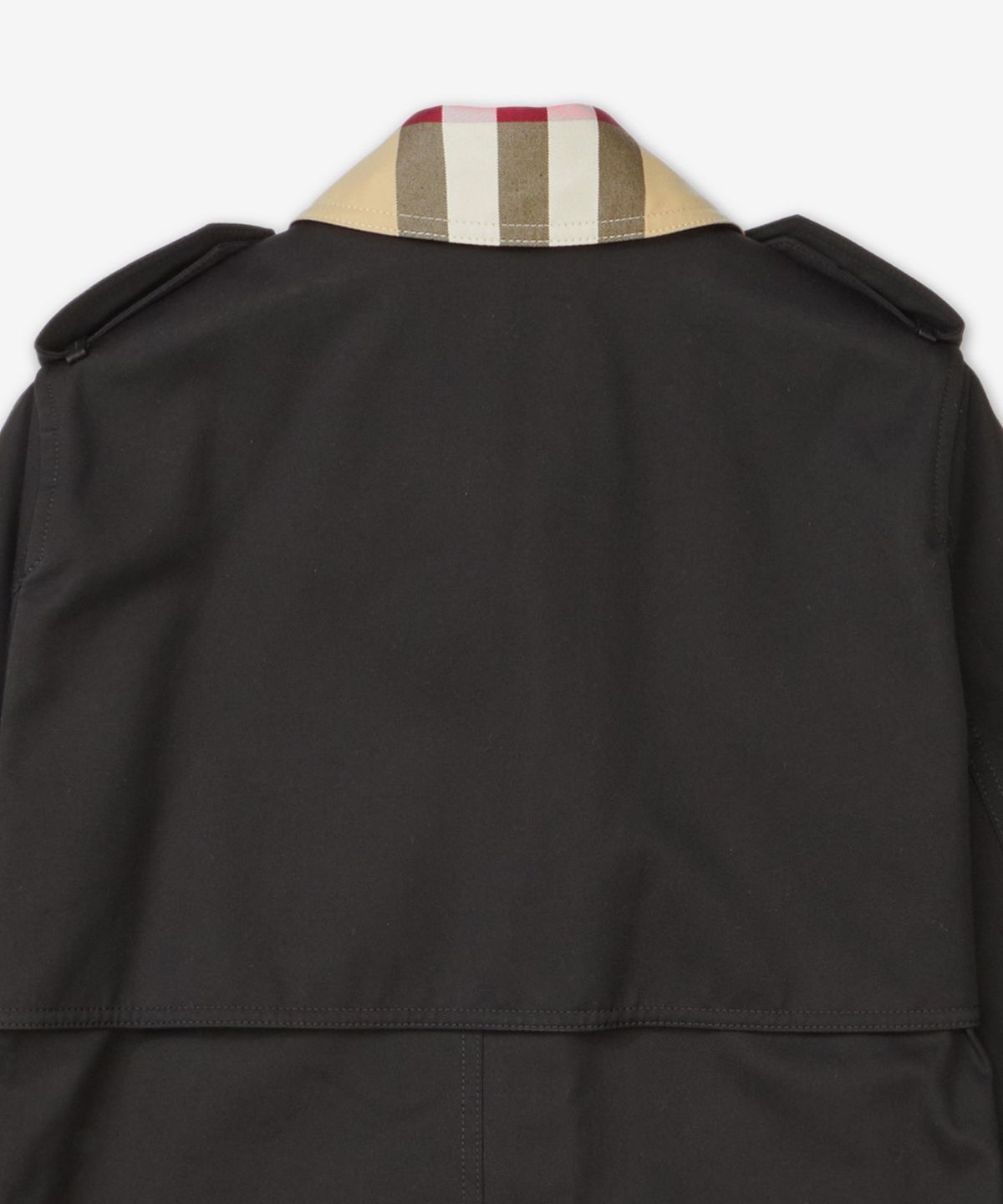 버버리(BURBERRY) 롱 체크 칼라 개버딘 W 트렌치 코트 - 블랙 / 8089811