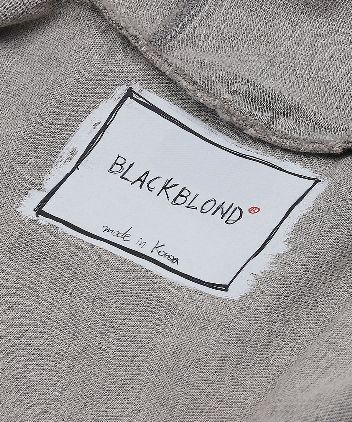 블랙블론드(BLACKBLOND) 비비디 빈티지 클래쉬 후드 데님 집업 자켓 (빈티지 그레이)