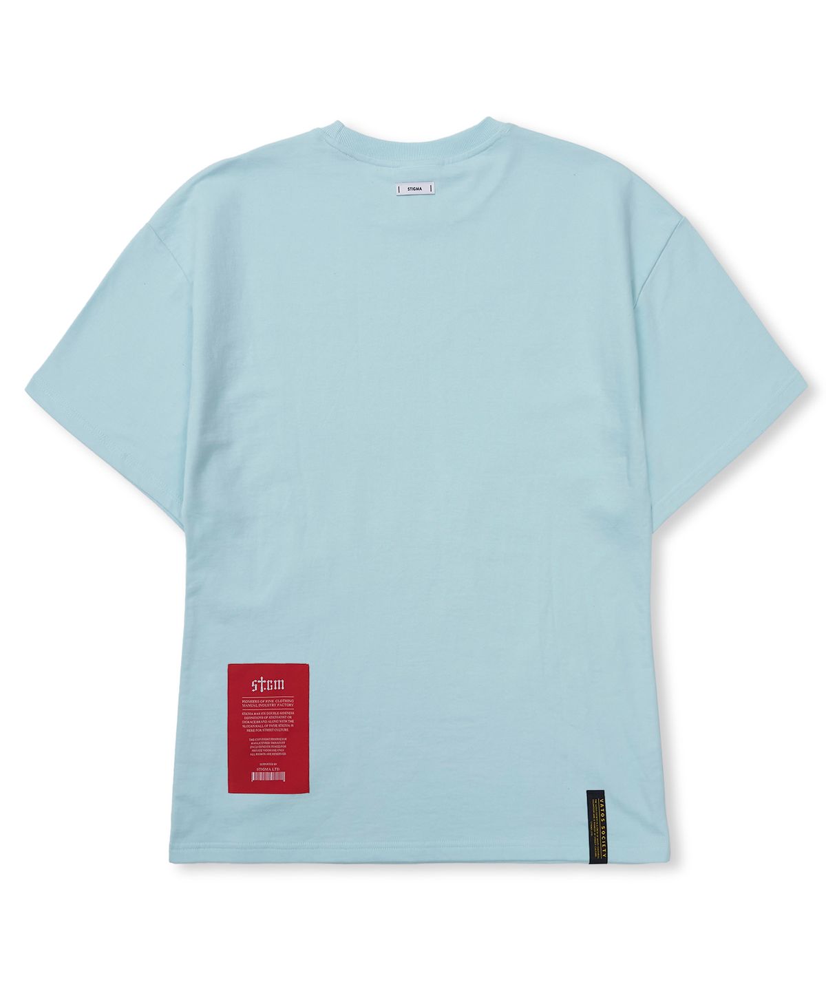 스티그마(STIGMA) Pin Smile Semi-oversized T-shirts Sky Blue