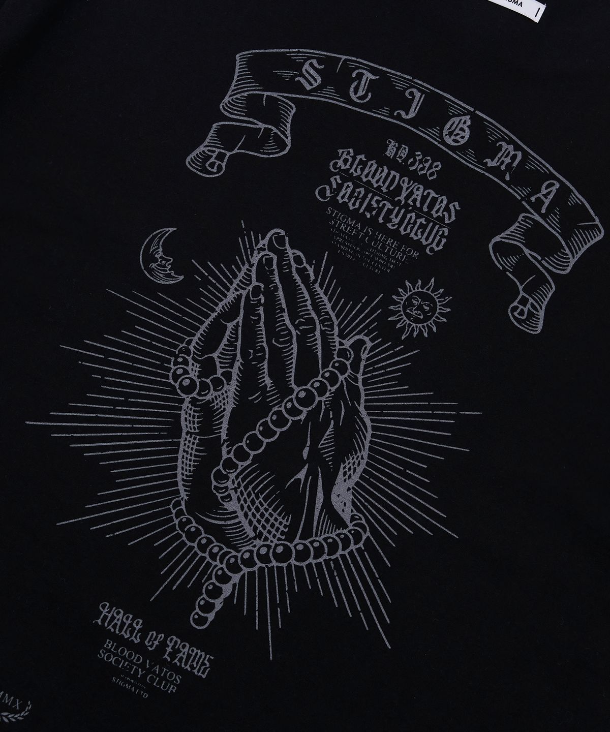 스티그마(STIGMA) Praying Semi-oversized T-shirts Black