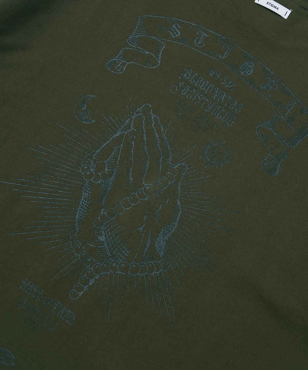 스티그마(STIGMA) Praying Semi-oversized T-shirts Khaki