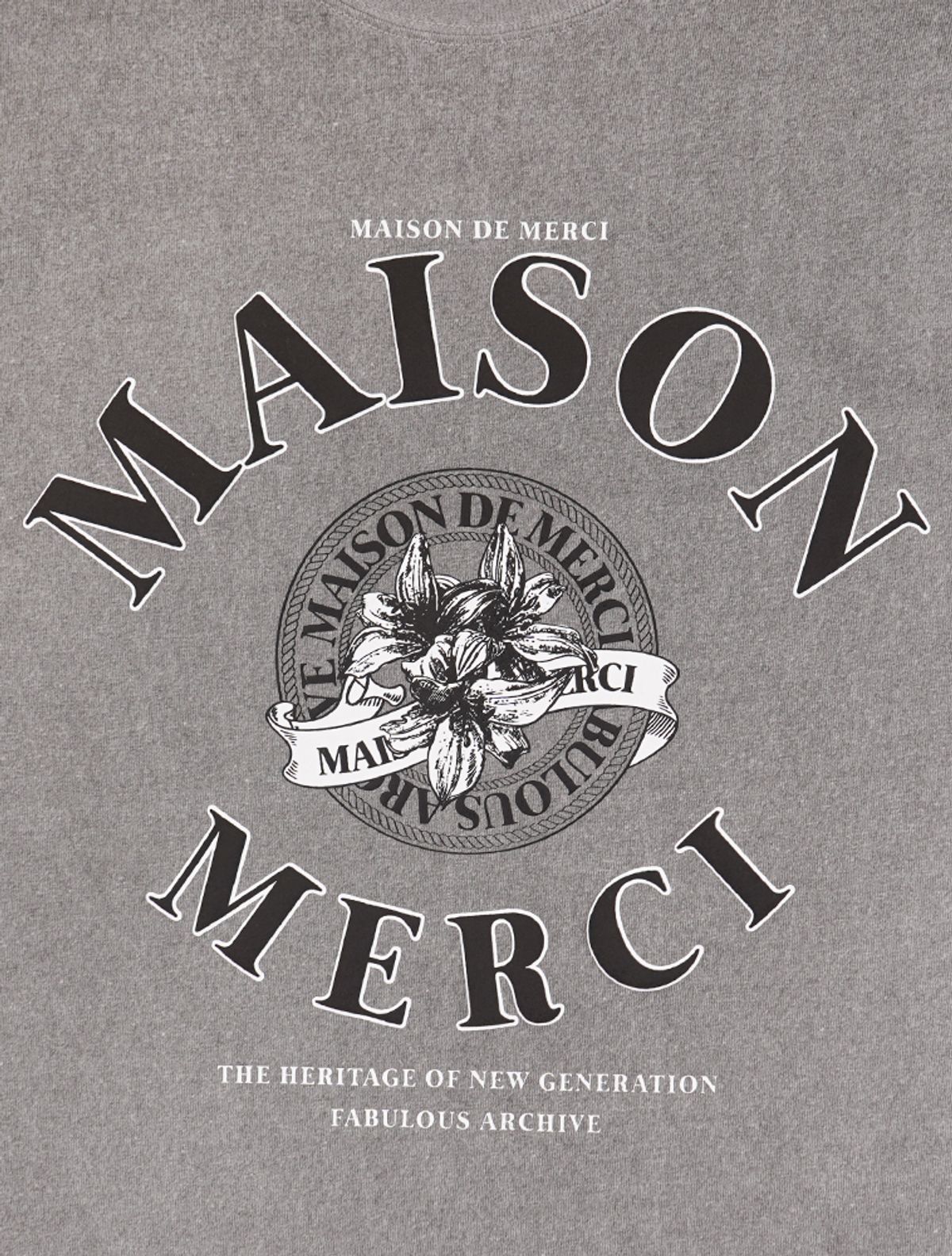 라 메종 스튜디오(LA MAISON STUDIO) UNISEX 르 리스 피그먼트 클래식 로고 스모키 반소매 티셔츠 라이트그레이(FCF2TS417M)