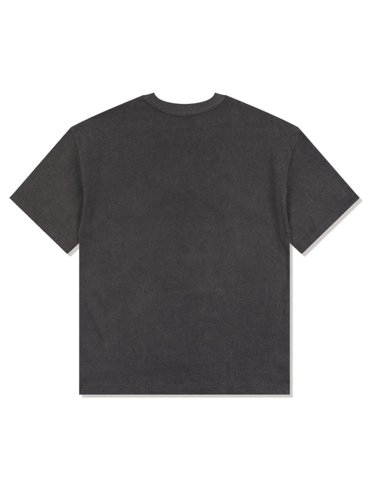 라 메종 스튜디오(LA MAISON STUDIO) UNISEX 르 리스 피그먼트 클래식 로고 스모키 반소매 티셔츠 차콜(FCF2TS417M)
