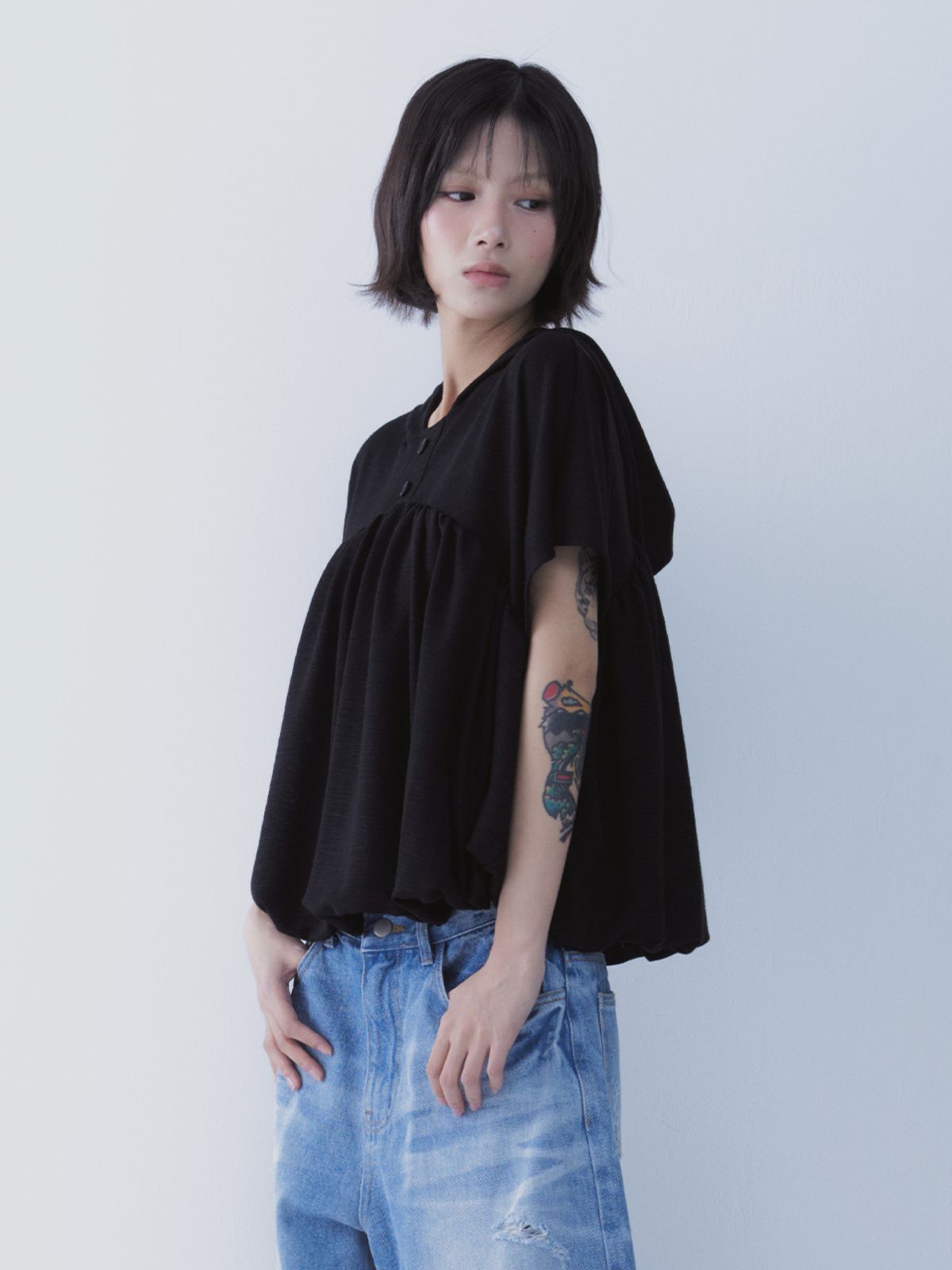 쎄쎄쎄(SETSETSET) BALLOON HOODIE BLACK