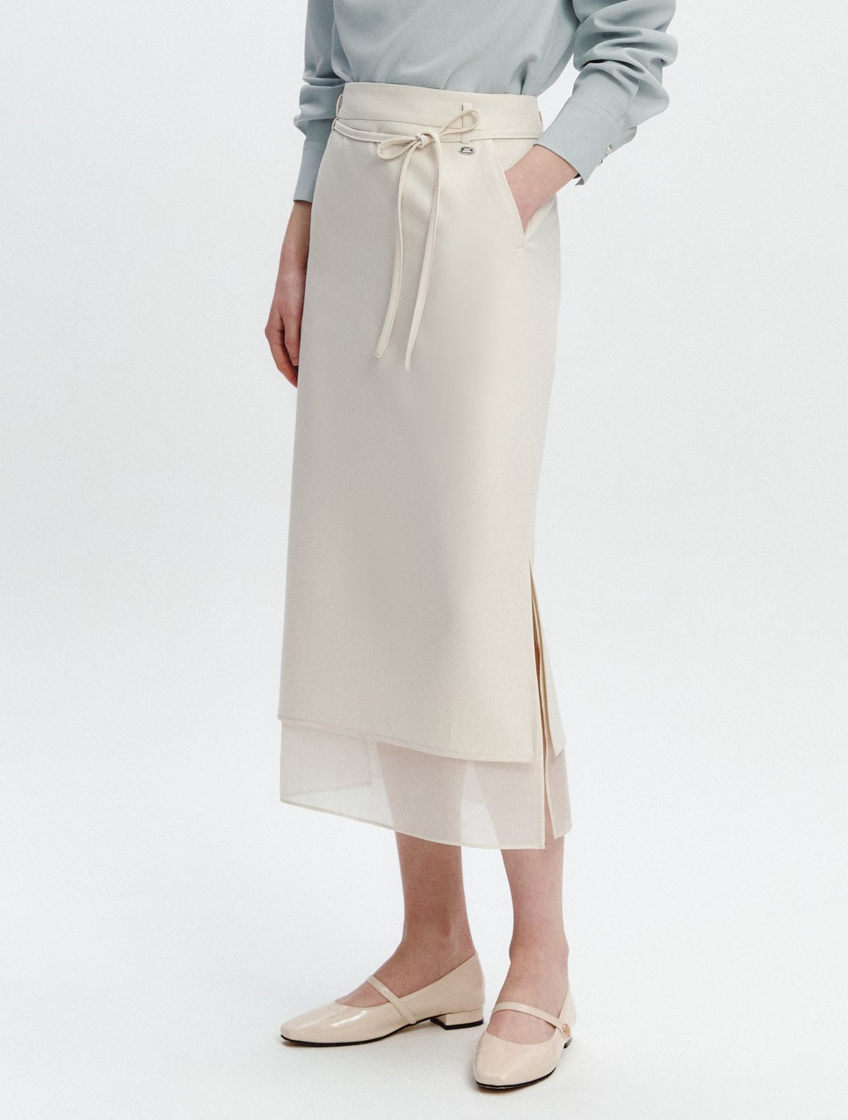 그레이데시온(GRAYDATION) See-through Layered Skirt IVORY