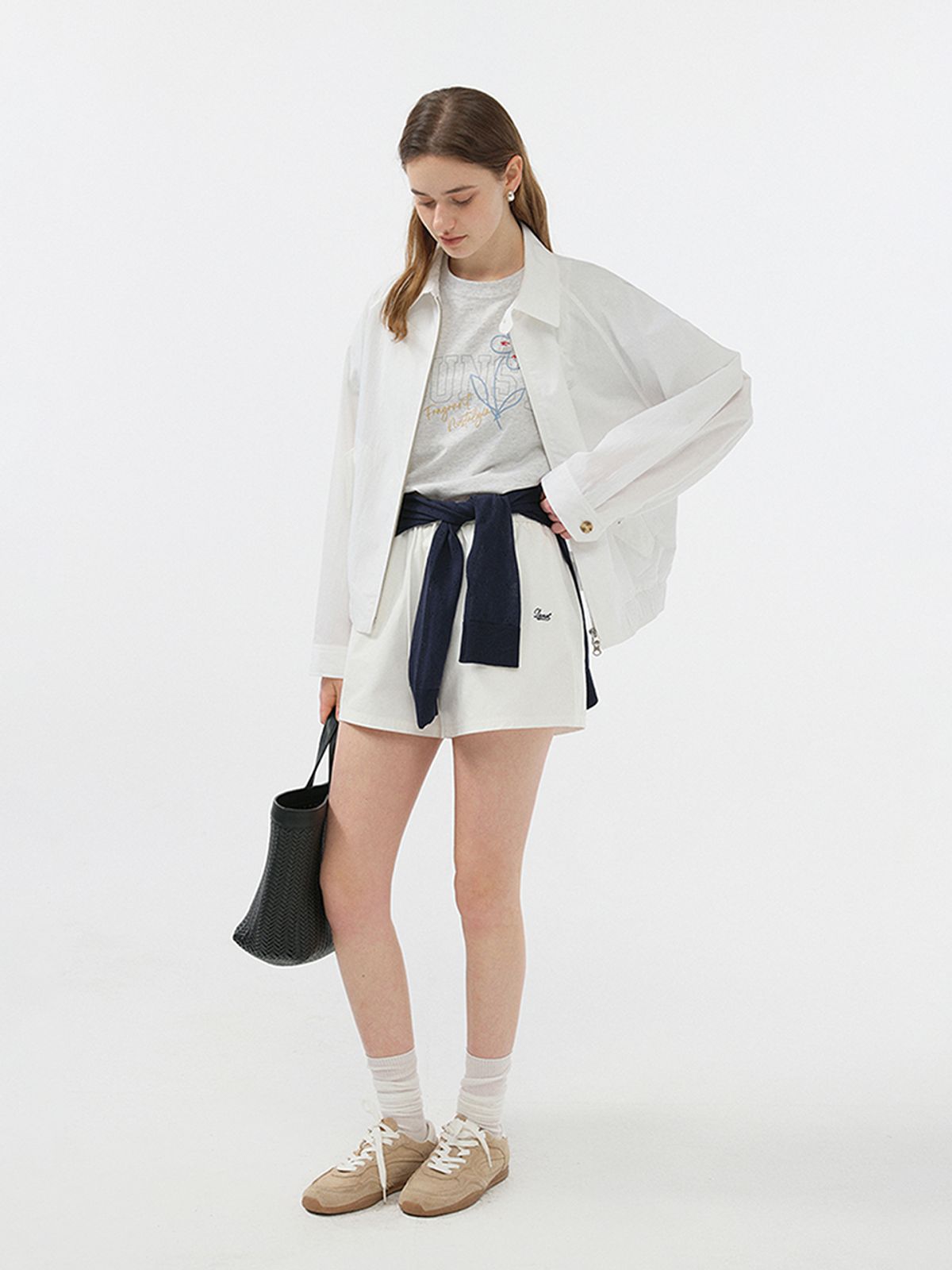 던스트(DUNST) UNISEX DRAWING BLOOM T-SHIRT _UDTS5B126_LIGHT MELANGE GREY