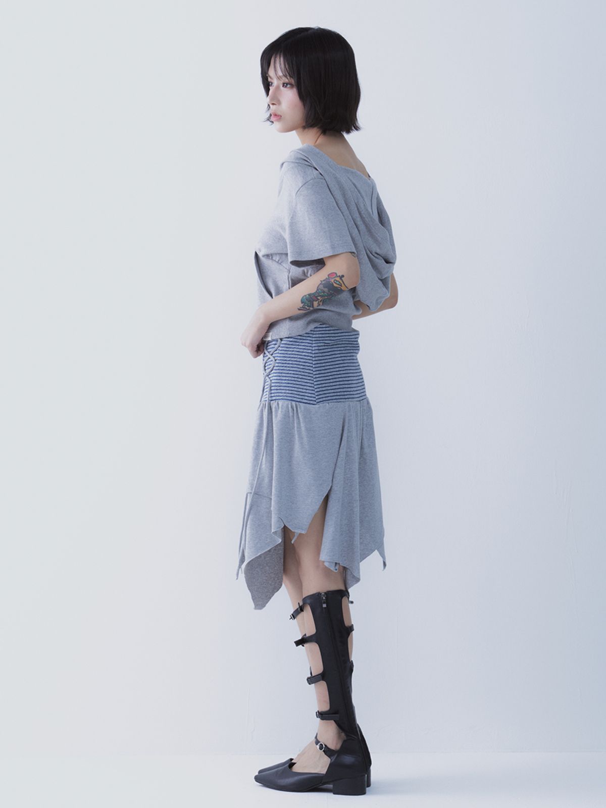 쎄쎄쎄(SETSETSET) STRIPE LAYERED SKIRT