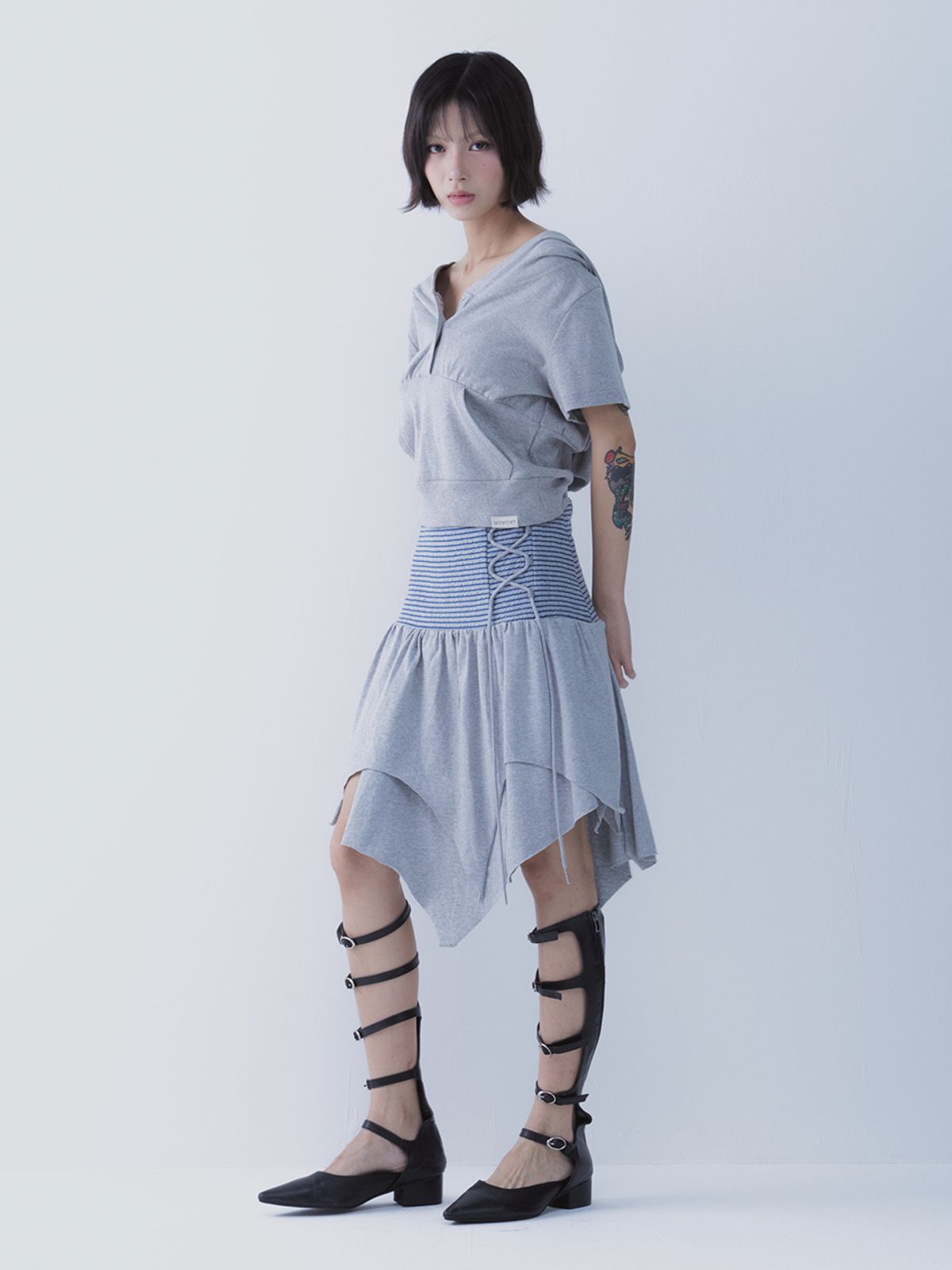 쎄쎄쎄(SETSETSET) STRIPE LAYERED SKIRT