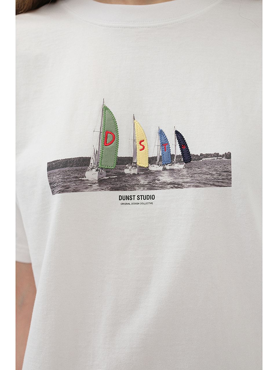 ★2025SS新作★DUNST★APPLIQUE YACHT T-SHRT MUSINSA | DUNST APPLIQUE YACHT T-SHRT_UNISEX_UDTS5B134_OFF WHITE