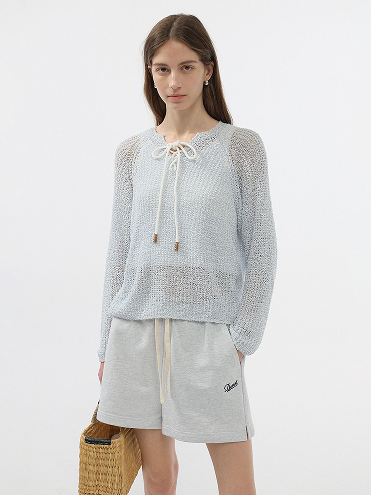 던스트(DUNST) UNISEX CLASSIC SWEAT SHORTS_UDPA5B122_LIGHT MELANGE GREY