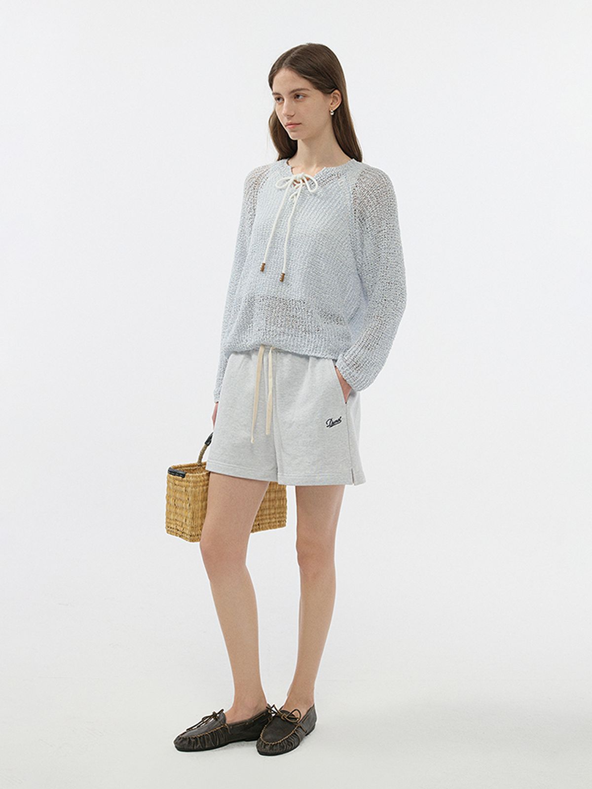 던스트(DUNST) UNISEX CLASSIC SWEAT SHORTS_UDPA5B122_LIGHT MELANGE GREY