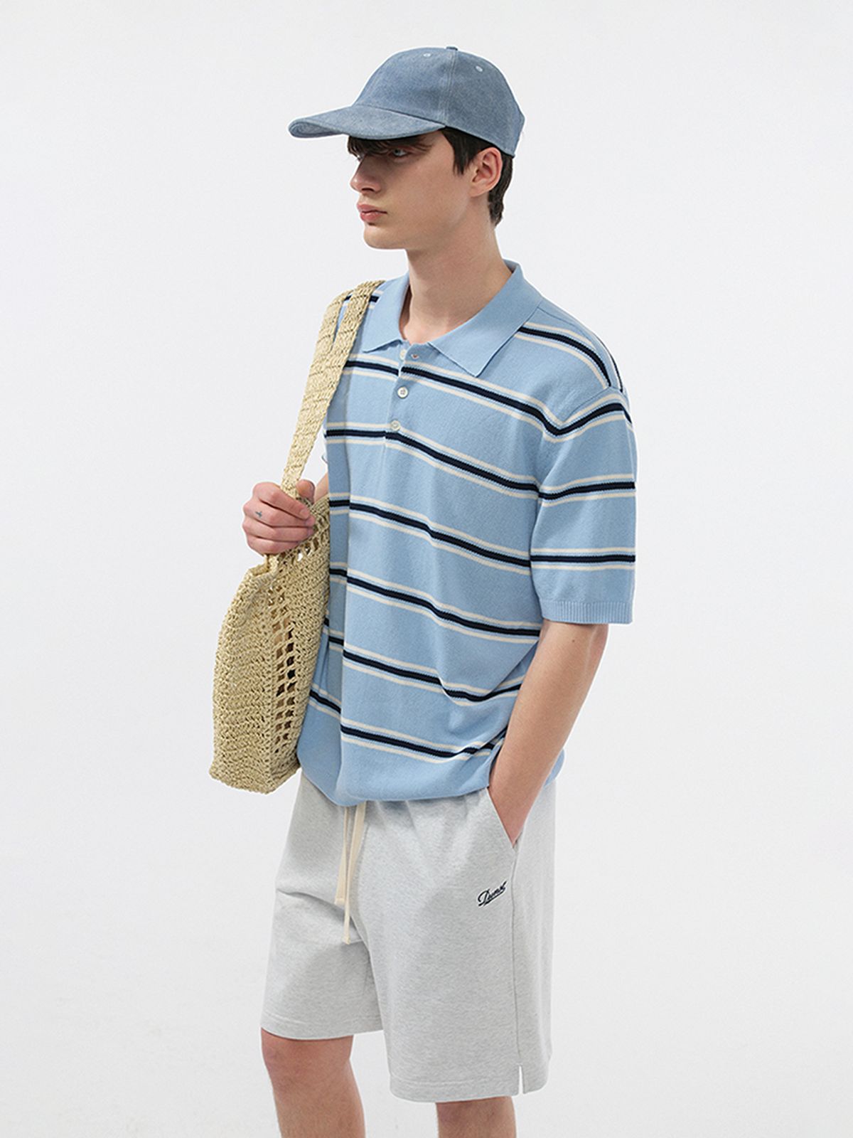 던스트 포 맨(DUNST FOR MEN) CLASSIC SWEAT SHORTS_UNISEX_UDPA5B122_LIGHT MELANGE GREY