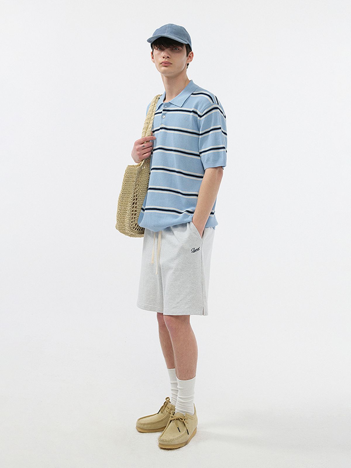 던스트 포 맨(DUNST FOR MEN) CLASSIC SWEAT SHORTS_UNISEX_UDPA5B122_LIGHT MELANGE GREY
