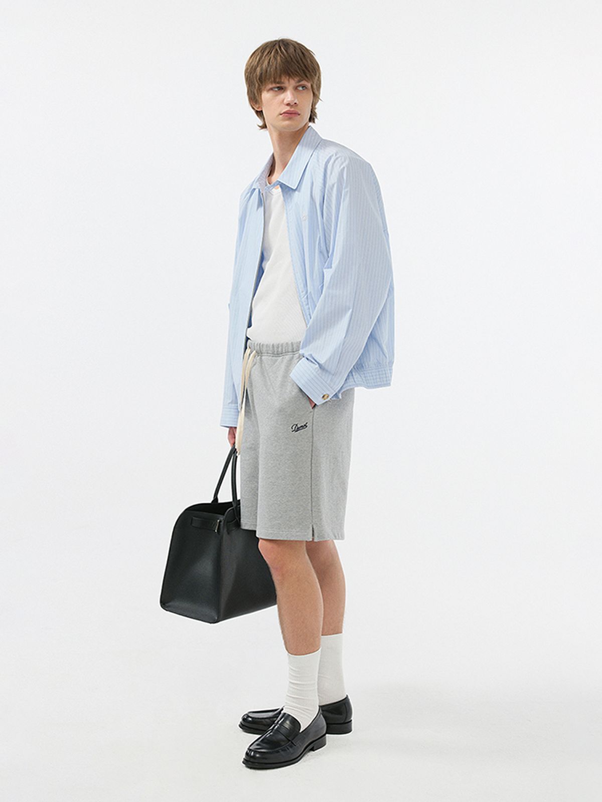 던스트 포 맨(DUNST FOR MEN) CLASSIC SWEAT SHORTS_UNISEX_UDPA5B122_MELANGE GREY