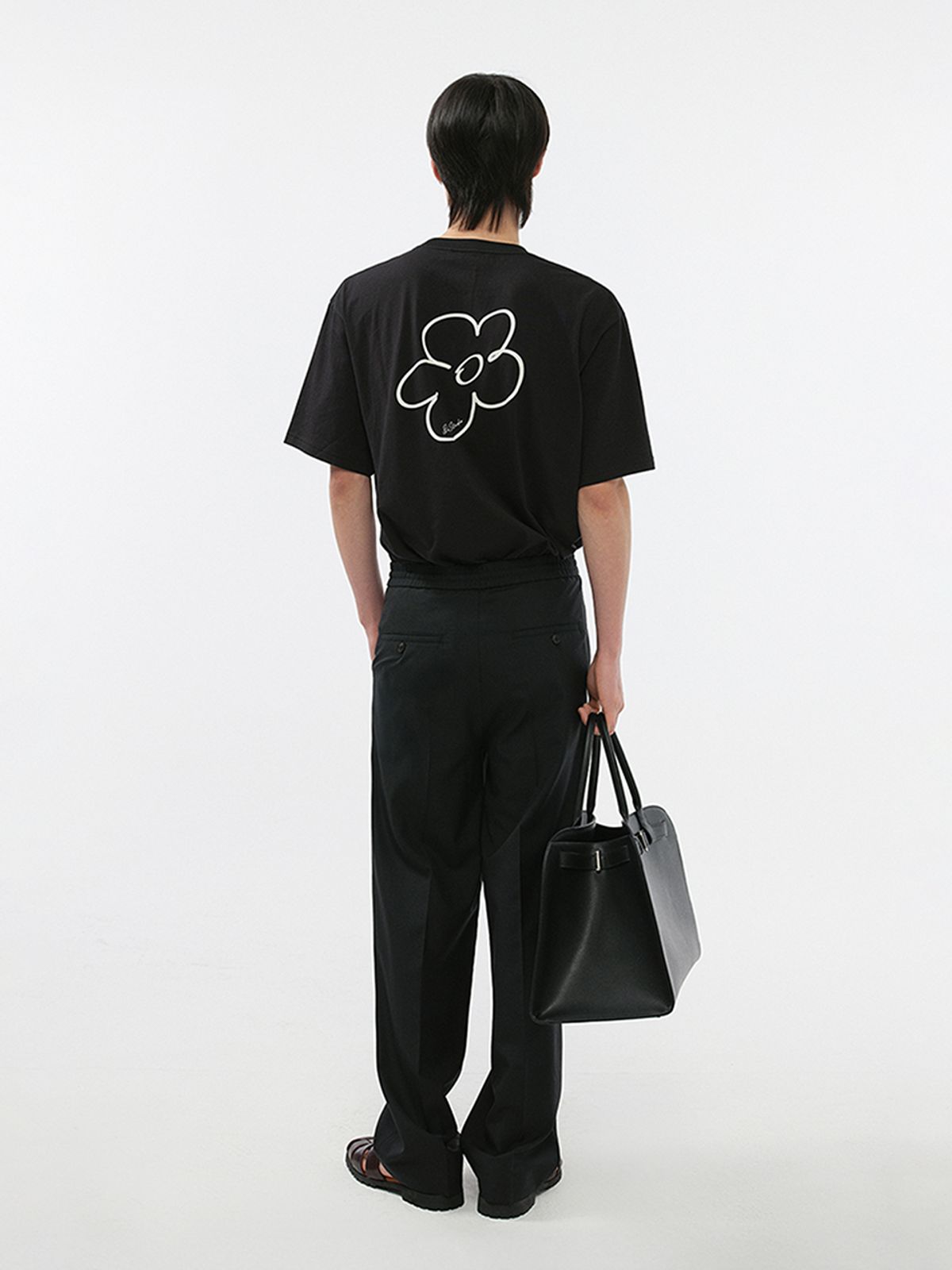 던스트 포 맨(DUNST FOR MEN) DRAWING BLOOM LOGO T-SHIRT_UNISEX_UDTS5B130_BLACK