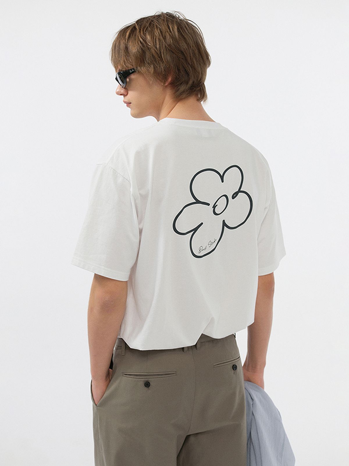 던스트 포 맨(DUNST FOR MEN) DRAWING BLOOM LOGO T-SHIRT_UNISEX_UDTS5B130_OFF WHITE