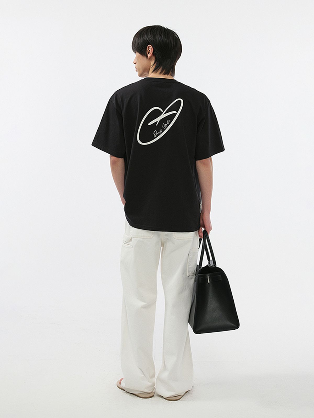 던스트 포 맨(DUNST FOR MEN) HEART D LOGO T-SHIRT_UNISEX_UDTS5B140_BLACK