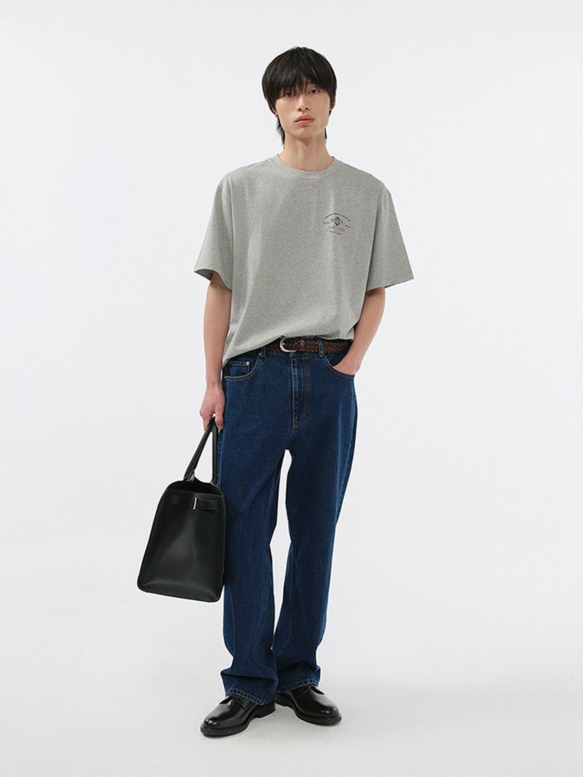 던스트 포 맨(DUNST FOR MEN) CUPID ARCH BACK LOGO T-SHIRT_UNISEX_UDTS5B128_MELANGE GREY