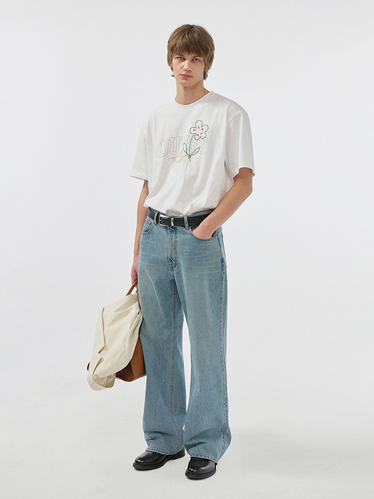 던스트 포 맨(DUNST FOR MEN) DRAWING BLOOM T-SHIRT _UNISEX_UDTS5B126_OFF WHITE