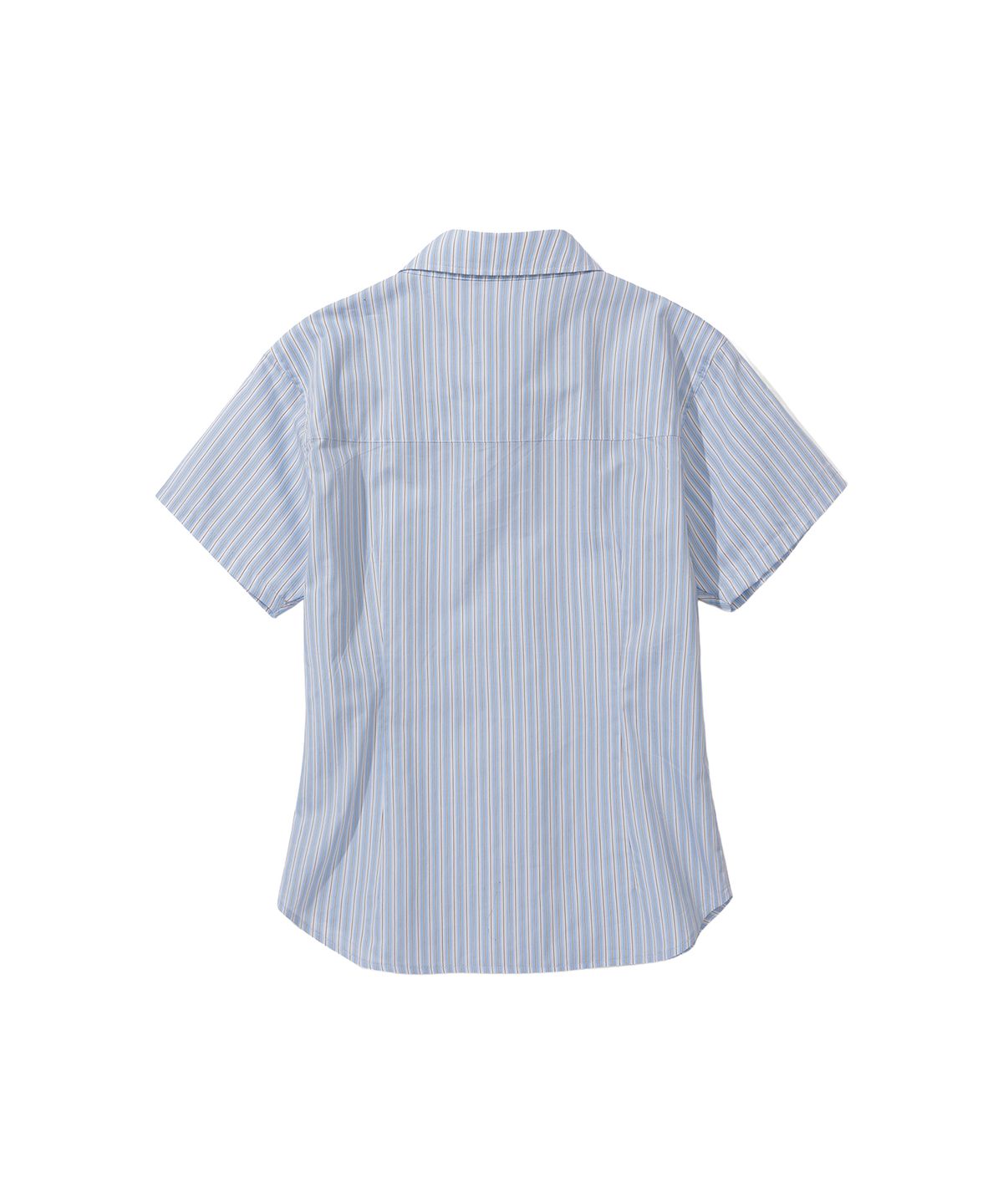 세컨모놀로그(SECONDMONO) W. Stripe Slim Half Shirt [SKYBLUE]_SEWSH001SKYBLUE