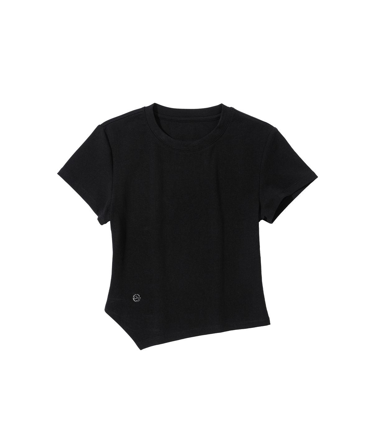 세컨모놀로그(SECONDMONO) W. Oblique Slim Fit Short Sleeve T-Shirt [BLACK]_SEWTS005BLACK