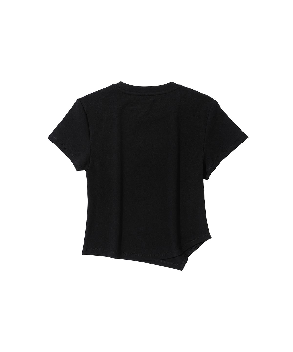 세컨모놀로그(SECONDMONO) W. Oblique Slim Fit Short Sleeve T-Shirt [BLACK]_SEWTS005BLACK