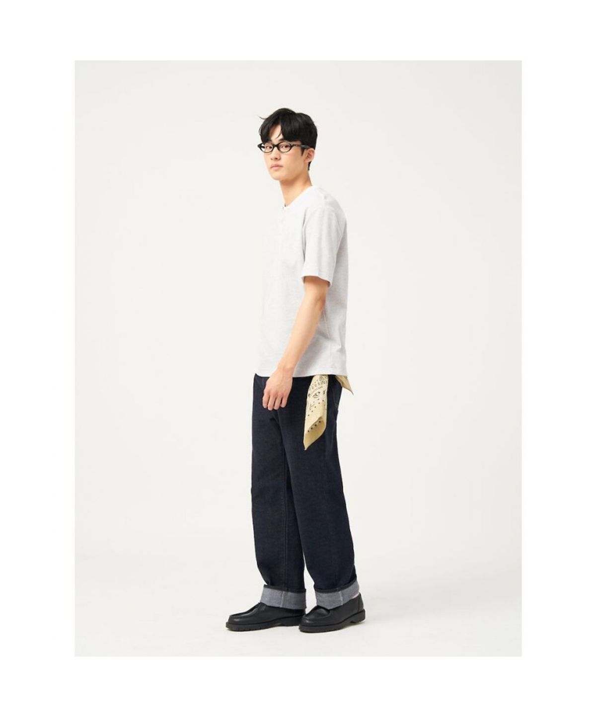 빈폴 멘(BEANPOLE MEN) 레이어드 라운드 반소매 티셔츠  아이보리 (BC5342C110)