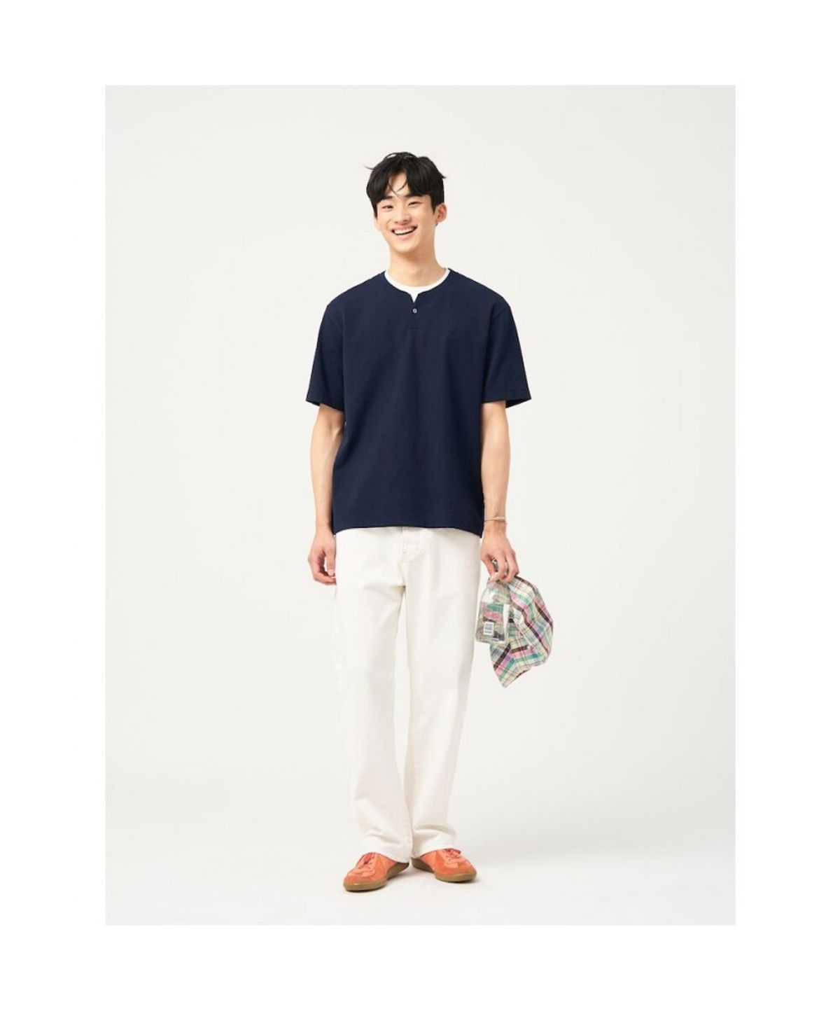 빈폴 멘(BEANPOLE MEN) 레이어드 라운드 반소매 티셔츠  네이비
