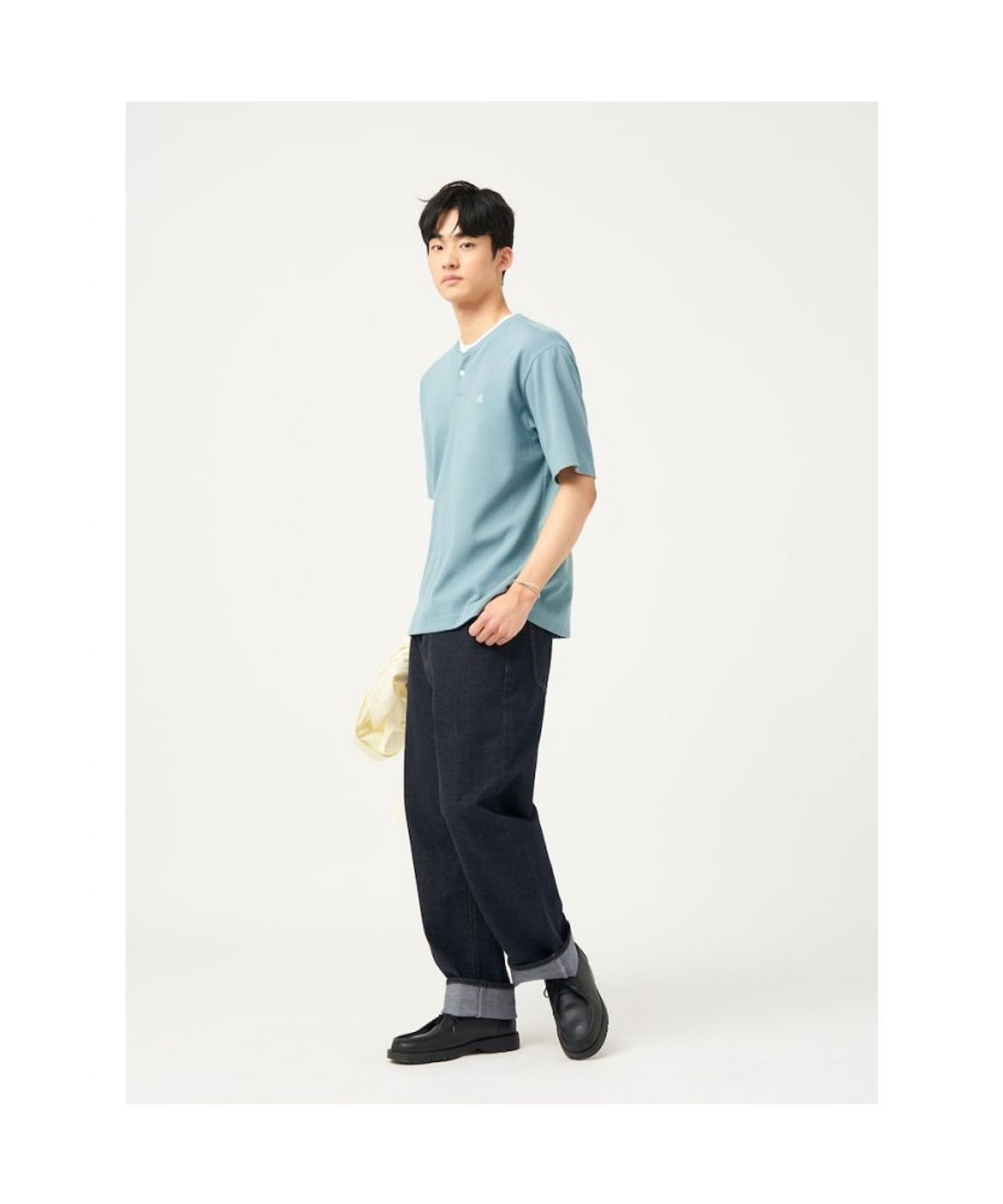 빈폴 멘(BEANPOLE MEN) 레이어드 라운드 반소매 티셔츠  라이트 그린
