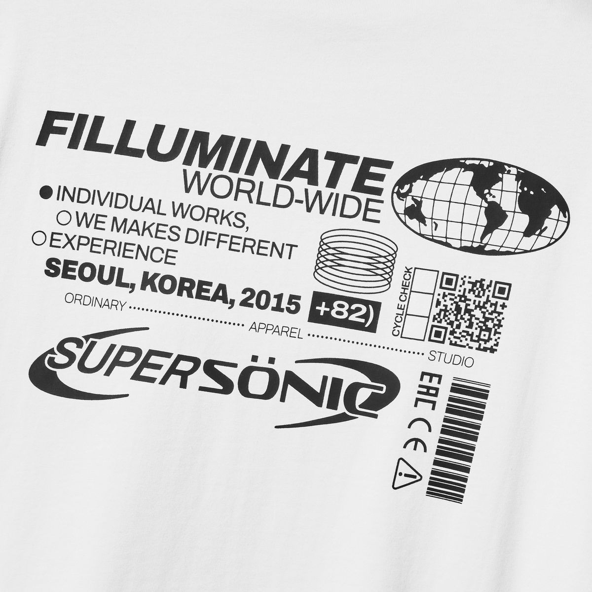필루미네이트(FILLUMINATE) 월드 링크 티셔츠-화이트