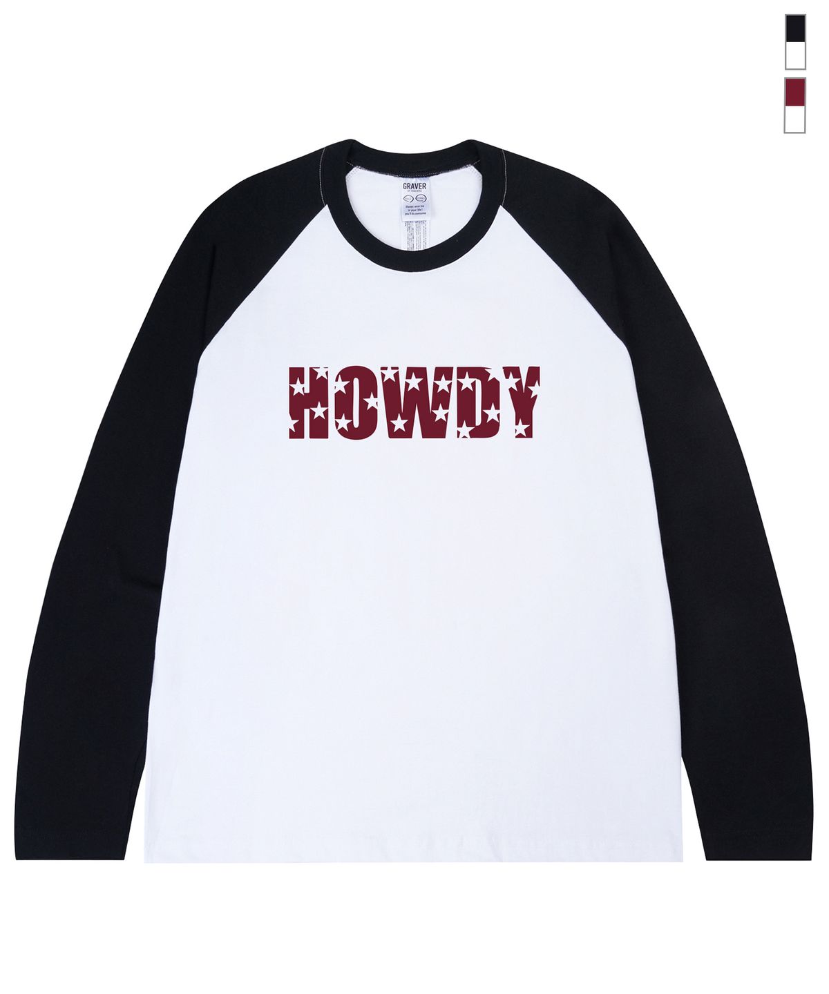 그레이버(GRAVER) [UNISEX]HOWDY 래글런 롱슬리브 티셔츠_2color