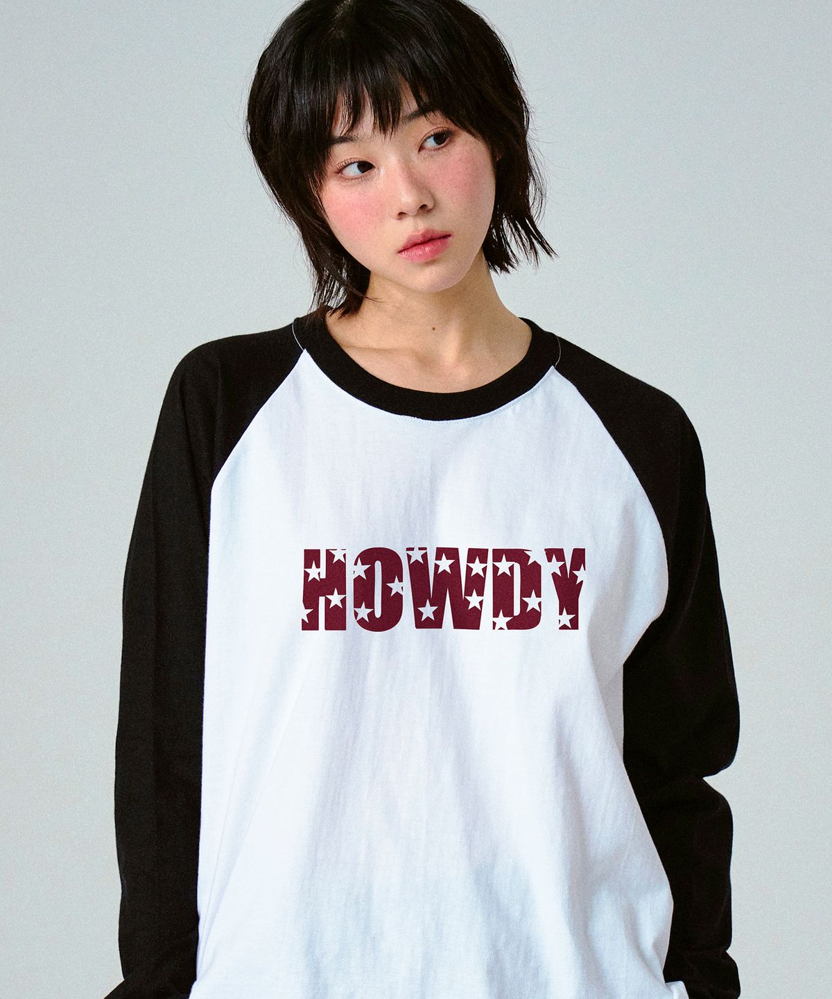 그레이버(GRAVER) [UNISEX]HOWDY 래글런 롱슬리브 티셔츠_2color