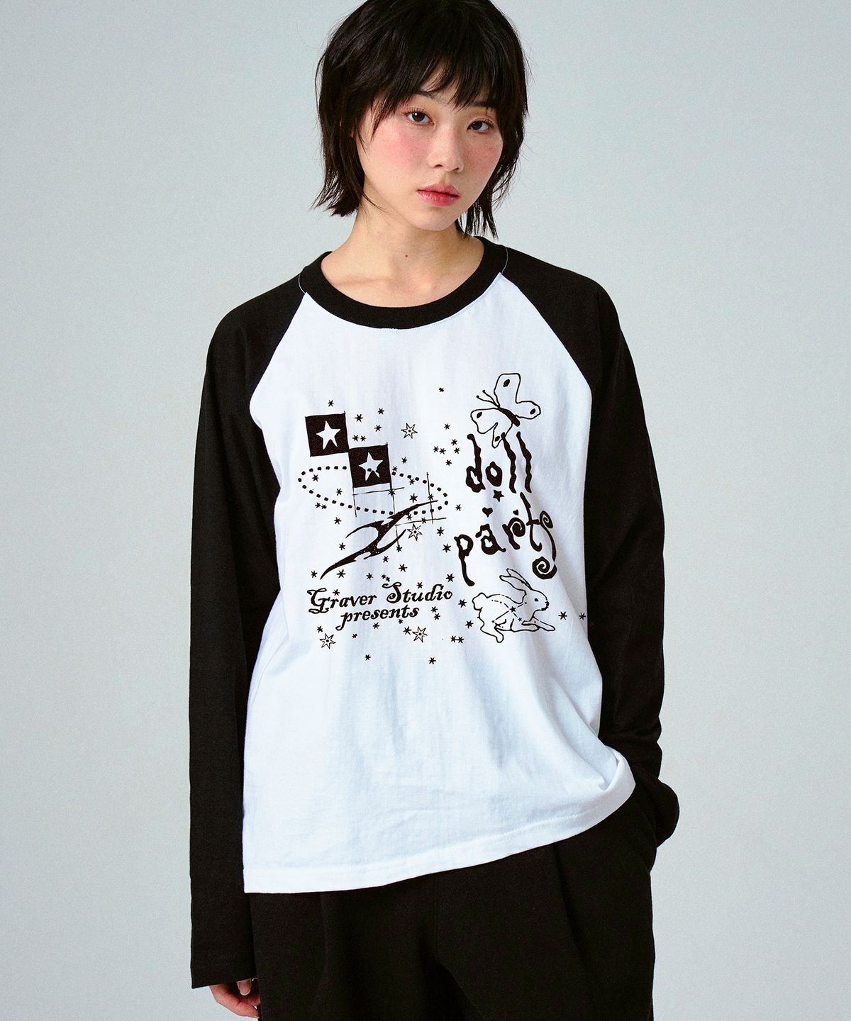 그레이버(GRAVER) [UNISEX]DOLL PARTS 래글런 롱슬리브 티셔츠_2color