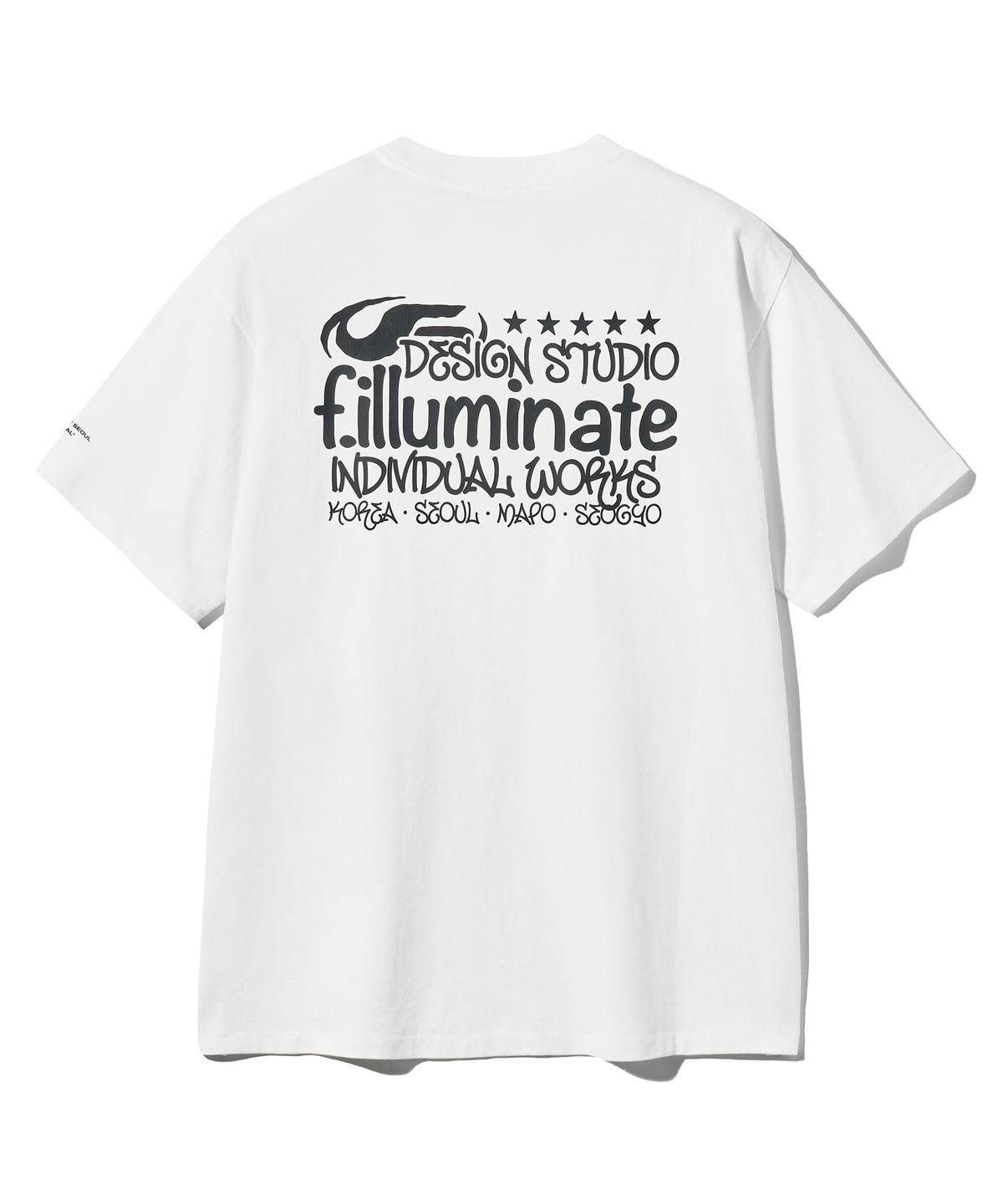 필루미네이트(FILLUMINATE) 너티 백 프린팅 티셔츠-화이트