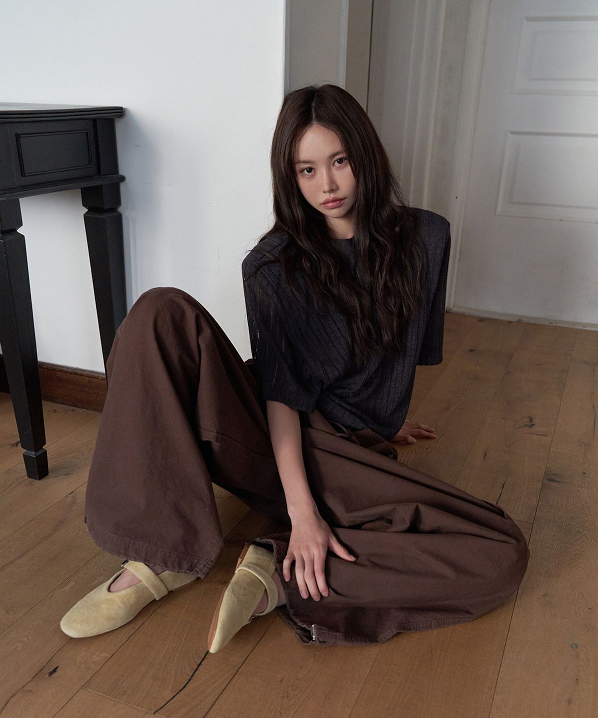 랑거(LANGER) begin wide ribbed padded t-shirt (5Color)