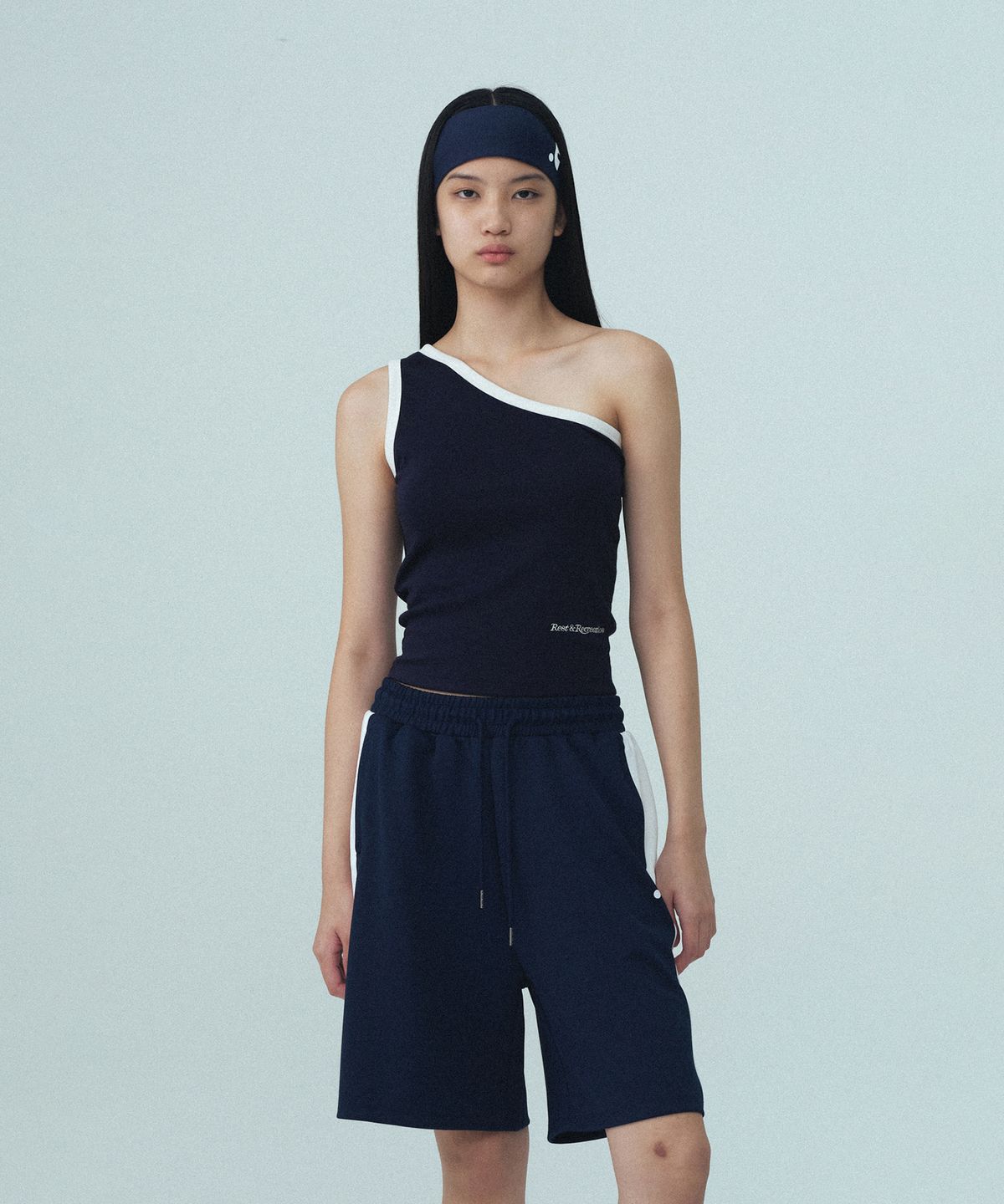 레스트앤레크레이션(REST&RECREATION) ONE SHOULDER SLEEVELESS - NAVY