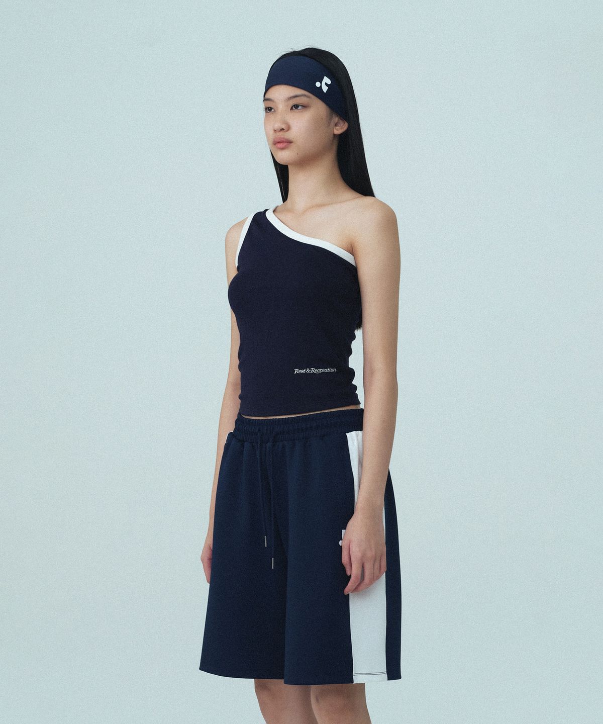 레스트앤레크레이션(REST&RECREATION) ONE SHOULDER SLEEVELESS - NAVY
