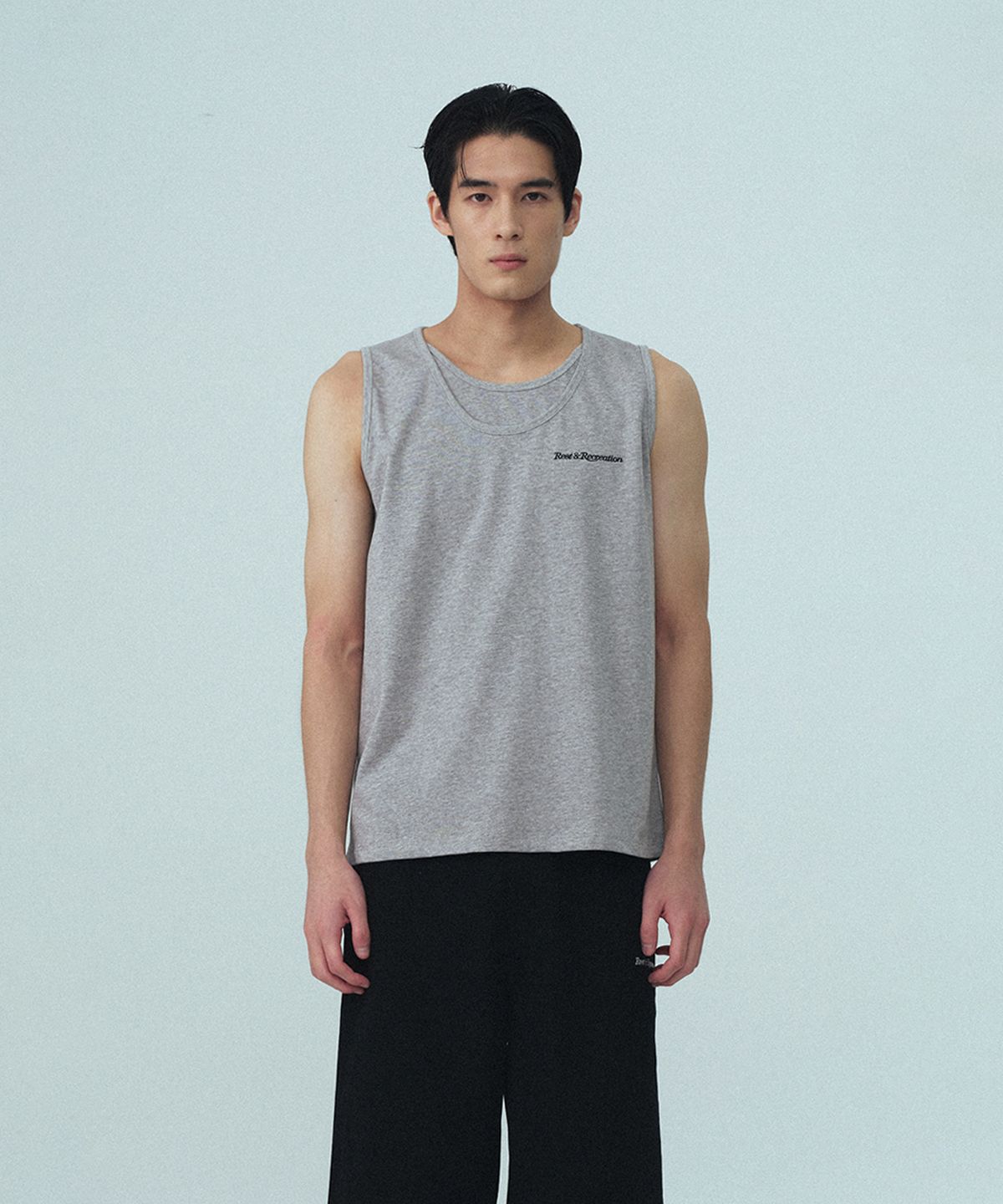 레스트앤레크레이션(REST&RECREATION) LAYERED TANK TOP - GREY