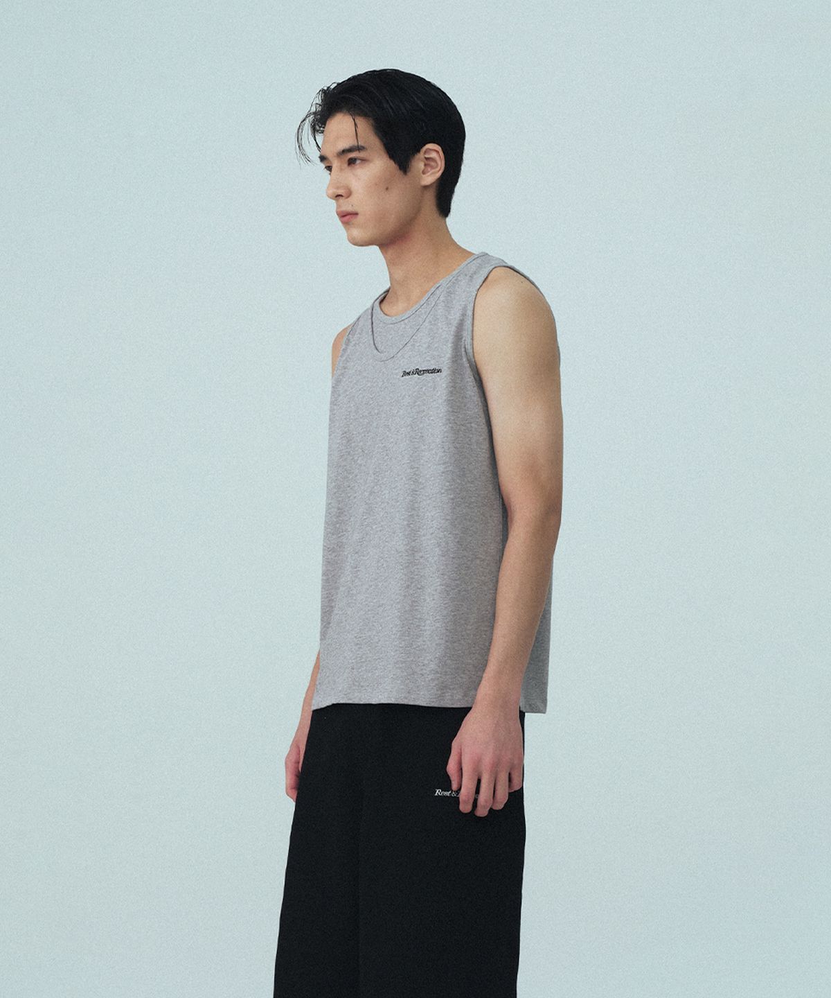 레스트앤레크레이션(REST&RECREATION) LAYERED TANK TOP - GREY